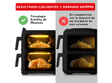 Freidora de aire - Moulinex Dual Easy Fry Stack EZ7568, Doble cesta vertical, Sistema Genius, 10 L, 7 Programas automáticos, Compacta, Negro