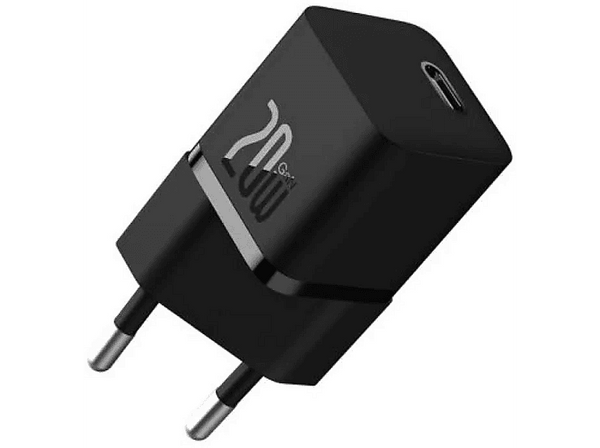 Cargador - Baseus GaN5 Mini, Universal, 20W, USB-C, Negro