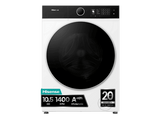 Lavadora carga frontal - Hisense WF5I1045BWQ , 10.5 kg, 1400 RPM, 18 programas, Fondo reducido 55.5 cm, Autodosificación, Blanco