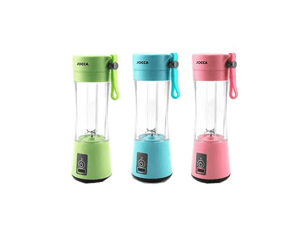 Batidora de vaso - Jocca 1582 Mini Batidora Portátil, 40 W, 380 ml, Recarga con USB, 4 Cuchillas, Acero inoxidable, Aleatorio