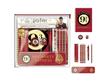 Pack Merchandising - Sherwood Diseño plataforma 9 3/4, 1x Cuaderno, 4x Lápices, 1x Goma de borrar