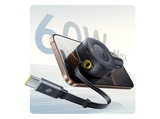 Cargador coche - Baseus VR2 PrimeTrip, Universal, 30W, Puerto Tipo-C, Con cable retráctil Tipo-C, Rotación multiángulo, Negro Cosmic