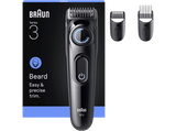 Barbero - Braun Series 3 BT3520, 2 peines para barba, 40 ajustes de longitud, Lámina ultra afilada, Negro