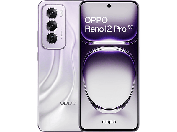 Móvil - OPPO Reno12 Pro, Nebula Silver, 512 GB, 12 GB RAM, 6.7" Full HD+ 3D AMOLED 120 Hz, Mediatek Dimensity 7300, 5000 mAh, Android
