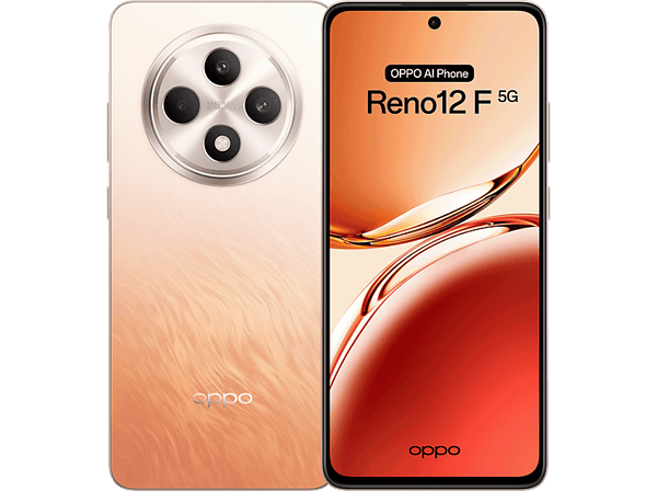 Móvil - OPPO Reno 12 F 5G, Amber Orange, 256GB, 8 GB RAM, 6.67" AMOLED Full HD+ 120 Hz, Mediatek Dimensity 6300 5G, 5000 mAh, Android