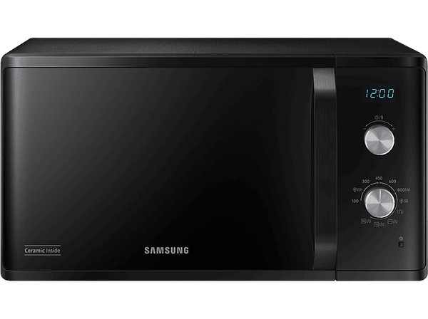 Microondas con grill - Samsung MG23K3614AK/E1, 800 W, 6 niveles, 23l, Descongelación rápida, Negro