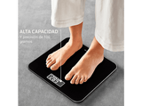 Báscula de baño - Rowenta Premiss 2.0 BS1800, Peso máximo 160 kg, Vidrio templado, Apagado automático, Pantalla LCD, Diseño plano,Negro