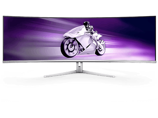 Monitor gaming - Philips 49M2C8900L/00, 49" Dual QHD, 144 Hz, 0.03 ms GtG, OLED, Curvo, Altura Ajustable, Blanco