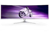Monitor gaming - Philips 49M2C8900L/00, 49 Dual QHD, 144 Hz, 0.03 ms GtG, OLED, Curvo, Altura Ajustable, Blanco