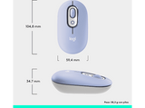 Ratón inalámbrico - Logitech Pop, 4000 ppp, Easy-Switch, Bluetooth, SmartWheel, Botones personalizables, Tecnología Silent Touch, PC-Mac, Lila