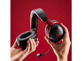 Auriculares gaming - HyperX Cloud III S, Audio espacial DTS®, Micrófono extraíble, Compatible PC, PS5, PS4, Nintendo Switch, Mac y móviles, Negro-Rojo