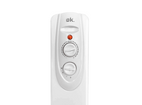 Radiador - ok. Oro 4413 ES, 2500 W, 3 niveles, 13 elementos, Termostato ajustable, Ruedas incorporadas, Blanco