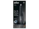 Accesorio afeitadora - Braun Recortadora mini para nariz y orejas  EN20, Láminas de corte dobles, Tecnología SkinGentle, Gris