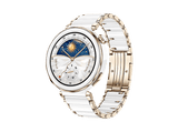 Smartwatch - Huawei Watch GT5 Pro 42mm, Llamadas Bluetooth, Respuesta con Teclado, Mapas Campos Golf, 7 días batería, Correa Cerámico Blanco