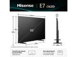 TV QLED 55 - Hisense 55E7Q, UHD 4K, Quad Core/MT9603, IA 4K Upscaler, Modo Juego Plus, Sensor de luz, Negro
