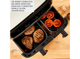 Freidora de aire - Moulinex Dual Fry & Grill EZ905D, Cocinado Dual, 2 Cubetas, 2700W, 8.3 L, 200 °C, Tecnol. Extra-Crisp, Grill, 8 Modos, Táctil, Inox