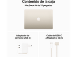 Apple MacBook Air (2024)  MXD33Y/A, 15.3 Retina, Chip M3 Apple, CPU de 8 núcleos, GPU de 10 núcleos, 16GB RAM, 2TB de SSD, USB-C 70W, Blanco