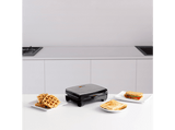 Sandwichera - Taurus Miami Premium, Placas intercambiables: sandwich, grill y gofre, 900W, Negro/Inox