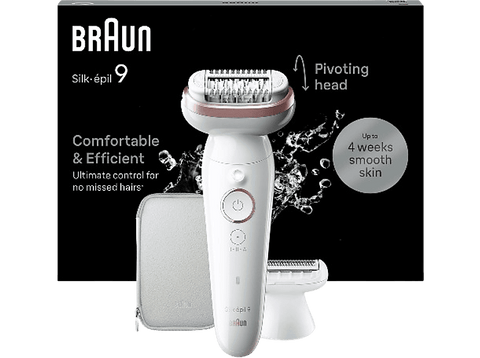 Depiladora - Braun Silk-épil 9-030 2D, Depiladora de arranque, Rasura y recorta, 2 accesorios adicionales