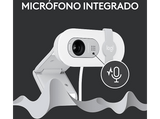 Webcam - Logitech Brio 100, Iluminación automática, Full HD 1080p, USB, Micrófono omnidireccional integrado, Tapa de privacidad, PC-Mac, Blanco