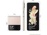 Móvil - Samsung Galaxy  Z Flip4 5G, Gold, 128 GB, 8 GB RAM, 6.7 FHD+, Qualcomm Snapdragon, 3700 mAh, Android 12