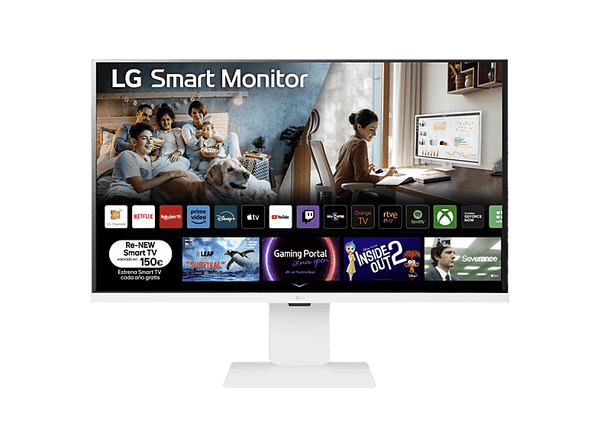 Monitor - LG 32U850SA-W, 32" UHD 4K, 60 Hz, 5 ms, Smart Monitor,  IPS, 2x HDMI, 3x USB-C, HDR10, Altavoces incorporados, Blanco
