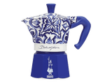 Cafetera tradicional - Bialetti Moka Express Bialetti Dolce&Gabbana Blu Mediterraneo, Aluminio, Hasta 3 tazas, Azul