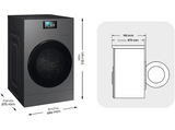 Lavadora secadora - Samsung WD18DB8995BZT2, 18 kg + 11 kg, 1000 rpm, 22 programas, AI Laundry Combo™, Clase A, Antracita