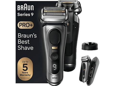 Afeitadora - Braun Series 9 PRO+ 9525s, 5 Elementos de Corte, ProTrimmer integrada, PowerCase, Wet&Dry