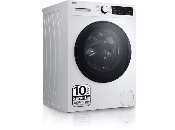 Lavadora carga frontal - LG F4WT2009S3W, Serie 100, 9 kg, 1400 rpm, 15 programas, Sistema Dual Spray, Blanco