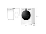 Lavadora carga frontal - LG F4X7013TWS, 13 kg, 1400 rpm, 23 programas, TurboWash 360º, ThinQ™, Blanco
