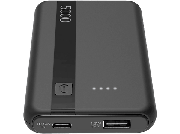 Powerbank - CellularLine PBENTRY5000K, 5000 mAh, USB tipo A a USB tipo C, Negro