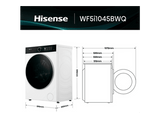 Lavadora carga frontal - Hisense WF5I1045BWQ , 10.5 kg, 1400 RPM, 18 programas, Fondo reducido 55.5 cm, Autodosificación, Blanco