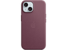 APPLE Funda de trenzado fino con MagSafe para iPhone 15, Rojo mora