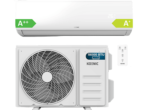 Aire acondicionado Split 1 x 1 - KOENIC EU01_108476, 3000 fg/h, Inverter, Temporizador, Función ECO, Blanco
