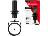 Micrófono - HYPERX QuadCast 2 S, USB, Sensor para silenciar, Indicadores LED, Negro