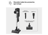 Aspirador escoba - LG A9K-CORE3S, 260W succión, sistema de compresión de polvo, 4 h, Plateado