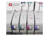 Remalladora - Alfa 8712 2/3/4hilos, Velocidad máxima: 1300 rpm, Motor Servo 100 W, Asa para transporte, Blanco y morado