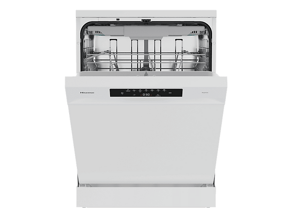 Lavavajillas - Hisense HS643B90W, 15 servicios, 6 programas, 60 cm, Tecnología Inverter, Tercera Bandeja, Blanco