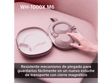 Auriculares inalámbricos - Sony WH-1000XM6, Cancelación ruido, 30h Autonomía, Hi-Res, Carga Rápida, Cómodo, Plegable, iOS/Android, Rosa