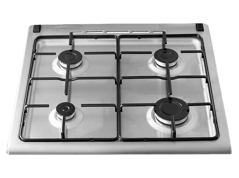 Cocina a gas - KOENIC KFC 2421-4, 4 Zonas, Horno, Gas Butano, Libre instalación, Plata