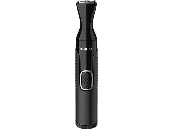 Cortapelos nariz - Philips NT5650/16 , Recortador de precisión para nariz, orejas y cejas, 3 peines-guía, Funda de viaje, Negro