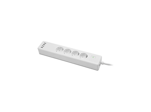 Regleta inteligente - muvit iO MIOSTR003, 4 tomas corriente, 4 USB, Blanco