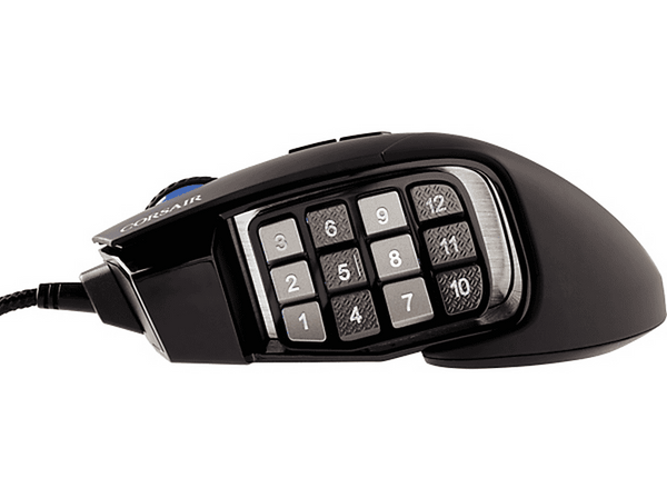 Ratón gaming - Corsair Scimitar RGB Elite, Por cable, 18000 ppp, Retroiluminado, Negro