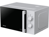Microondas con grill - Hisense H20MOWP1HG, 1250 W, 5 Niveles de potencia, 20 l, Descongelación, Control Mecánico, Blanco