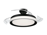 Ventilador de techo - Philips Bliss (2026), 28 W, 6 Velocidades, Aspas retráctiles, 106 cm, 4500 lúmenes regulables, Mando a distancia, Blanco/Negro