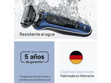 Afeitadora - Braun Series 6  62-B1200S, 1 accesorio de precisión, 60 min autonomía, Afeitado en seco y en mojado, Azul