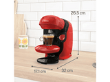 Cafetera de cápsulas - Bosch Tassimo Style TAS113EC, 3.3 bar, 0.7 l, 1.400 W, Intellibrew, Regalo 2 Packs Café Marcilla, Sostenible, Rojo
