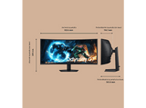 Monitor gaming - Samsung Odyssey G75F LS40FG756EUXEN , 40  UHD 4K, 180 Hz, 1 ms, VA (Alineación Vertical), Pantalla Curva, Peana ergonómica, Negro