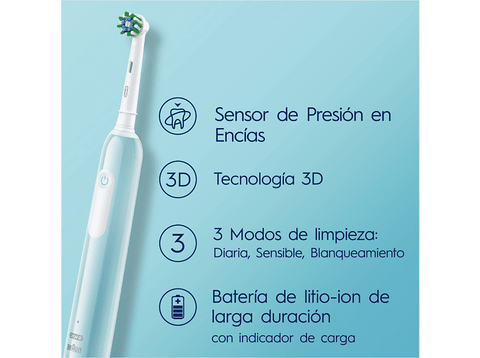 Cepillo eléctrico - Oral-B Pro Series 1, 2 Cabezales, Temporizador, 3 Modos, Tecnología 3D, Azul